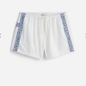 Madewell Blue and White Athletic Shorts with Elastic Waistband